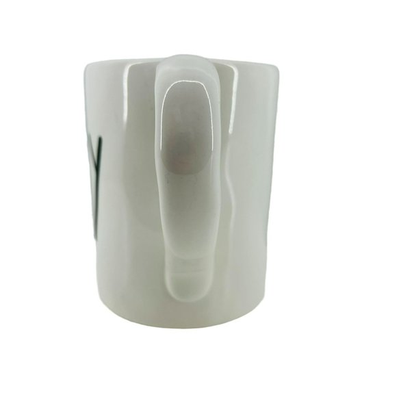 Pier 1 Imports Coffee Mug Joy White Black Stoneware 18oz Tea Espresso Oversized - Picture 2 of 6